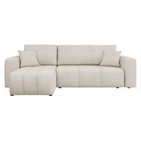 ECKSOFA Furyn Boucle - Schwarz/Naturfarben, Holzwerkstoff/Kunststoff (244/145cm) - MIRJAN24