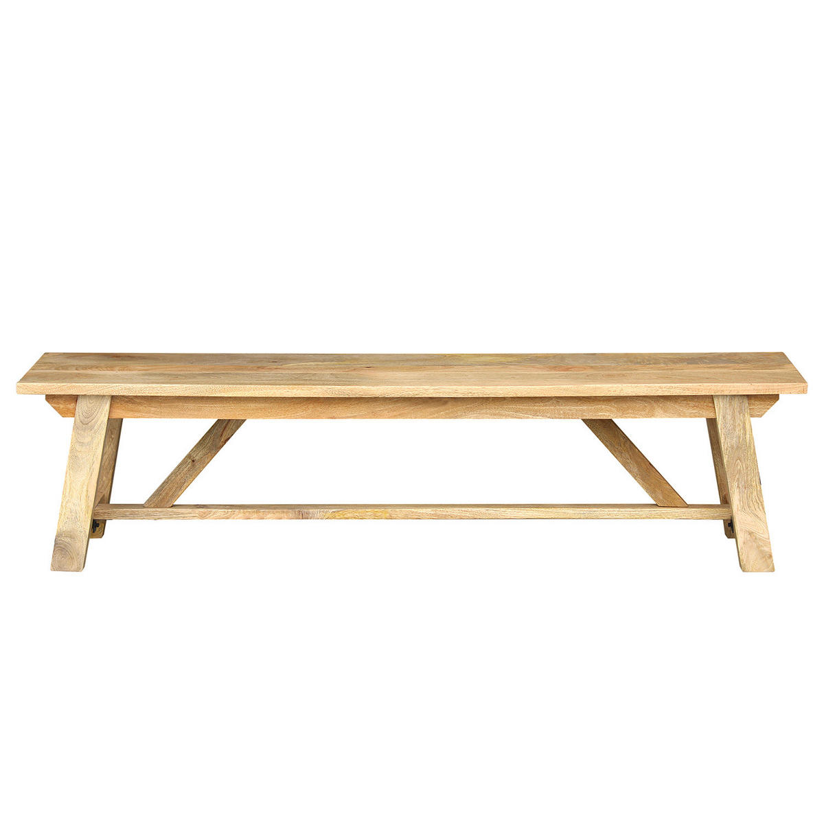 SITZBANK - Mango massiv - Naturfarben, Holz (200/45/40cm) - home24