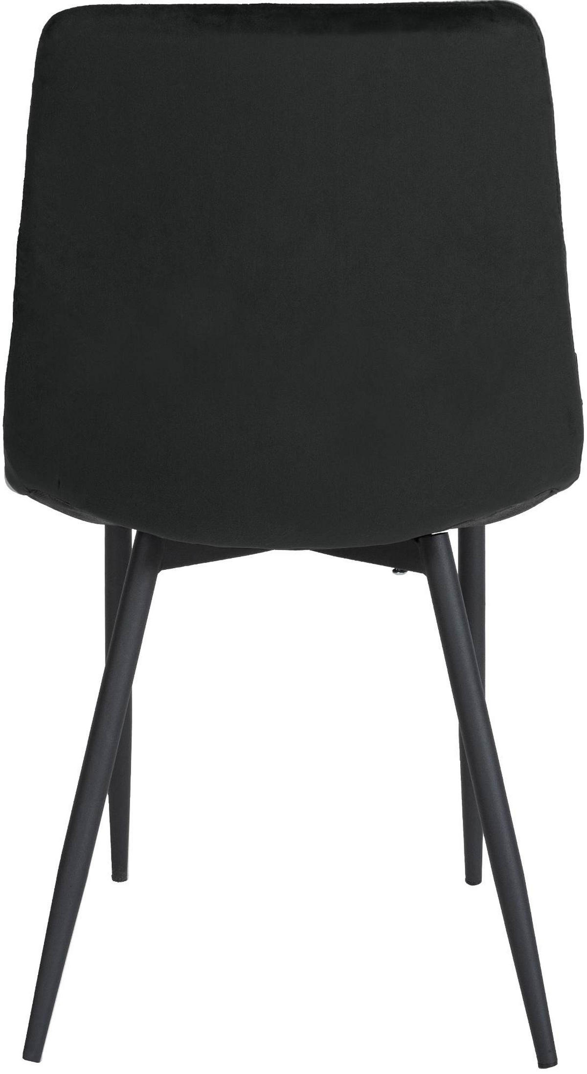 STUHL Samt schwarz - Schwarz, Textil/Metall (45/83/57cm) - CLP