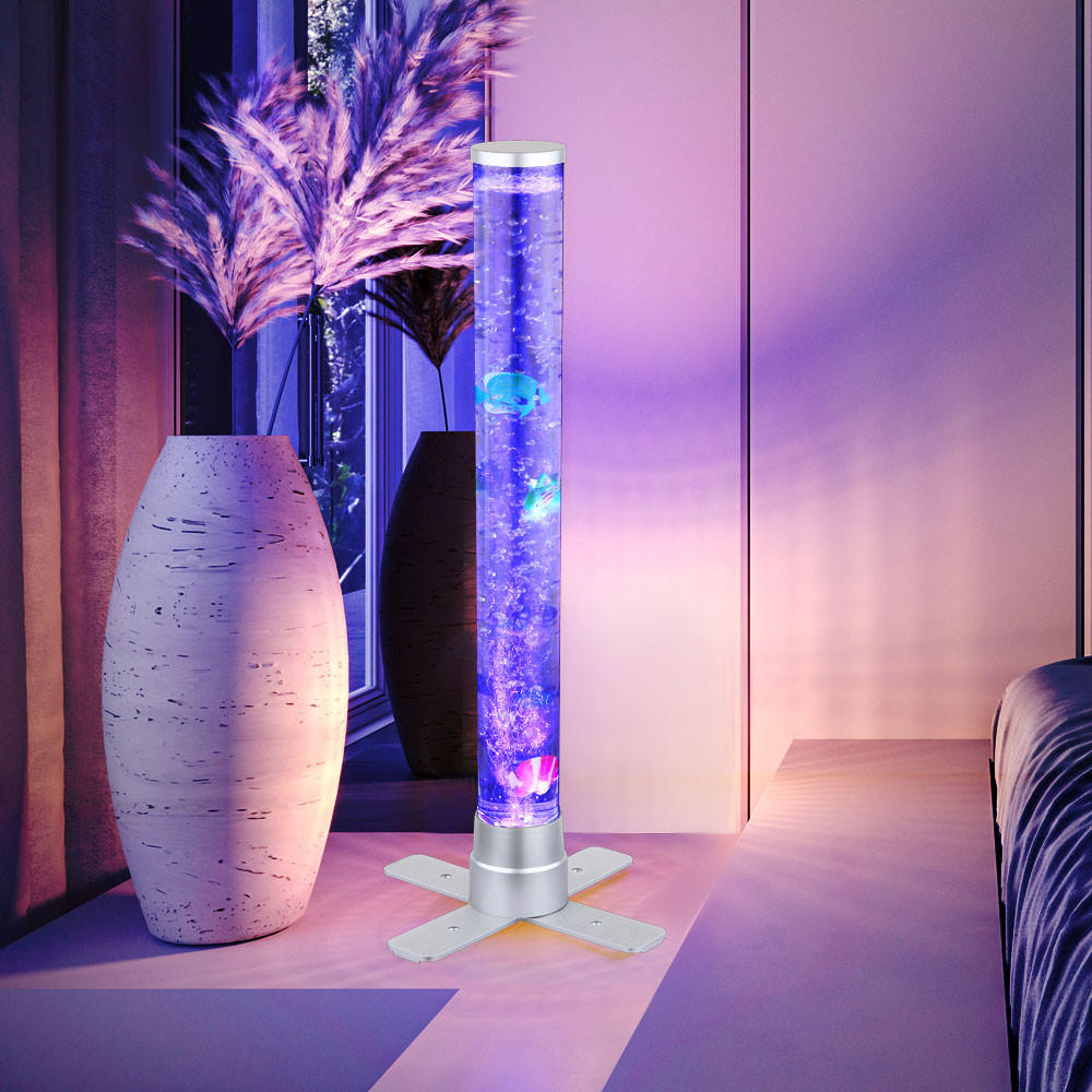 LED STEHLEUCHTE Wassersäule Klar - Klar, Kunststoff (24.6/24.6/61.1cm) - Globo Lighting