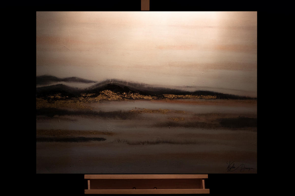 ACRYLBILD HANDGEMALT 100/75 cm - Beige/Schwarz, Holz/Textil (100/75cm) - KUNSTLOFT