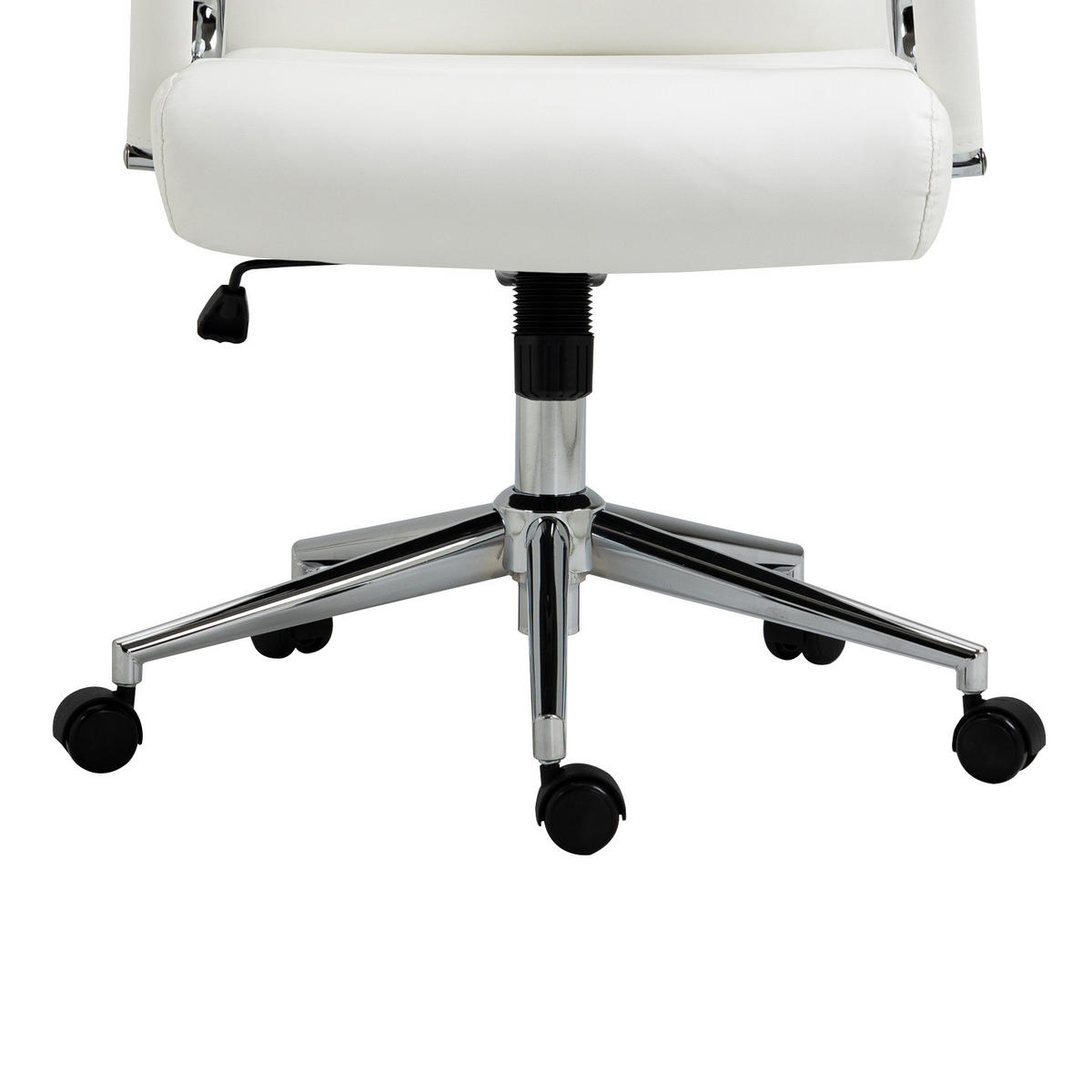 SCHREIBTISCHSTUHL OFFICE COMFORT LB Kunstleder Weiß - Silberfarben/Weiß, Textil/Metall (56/103/64cm) - SVITA