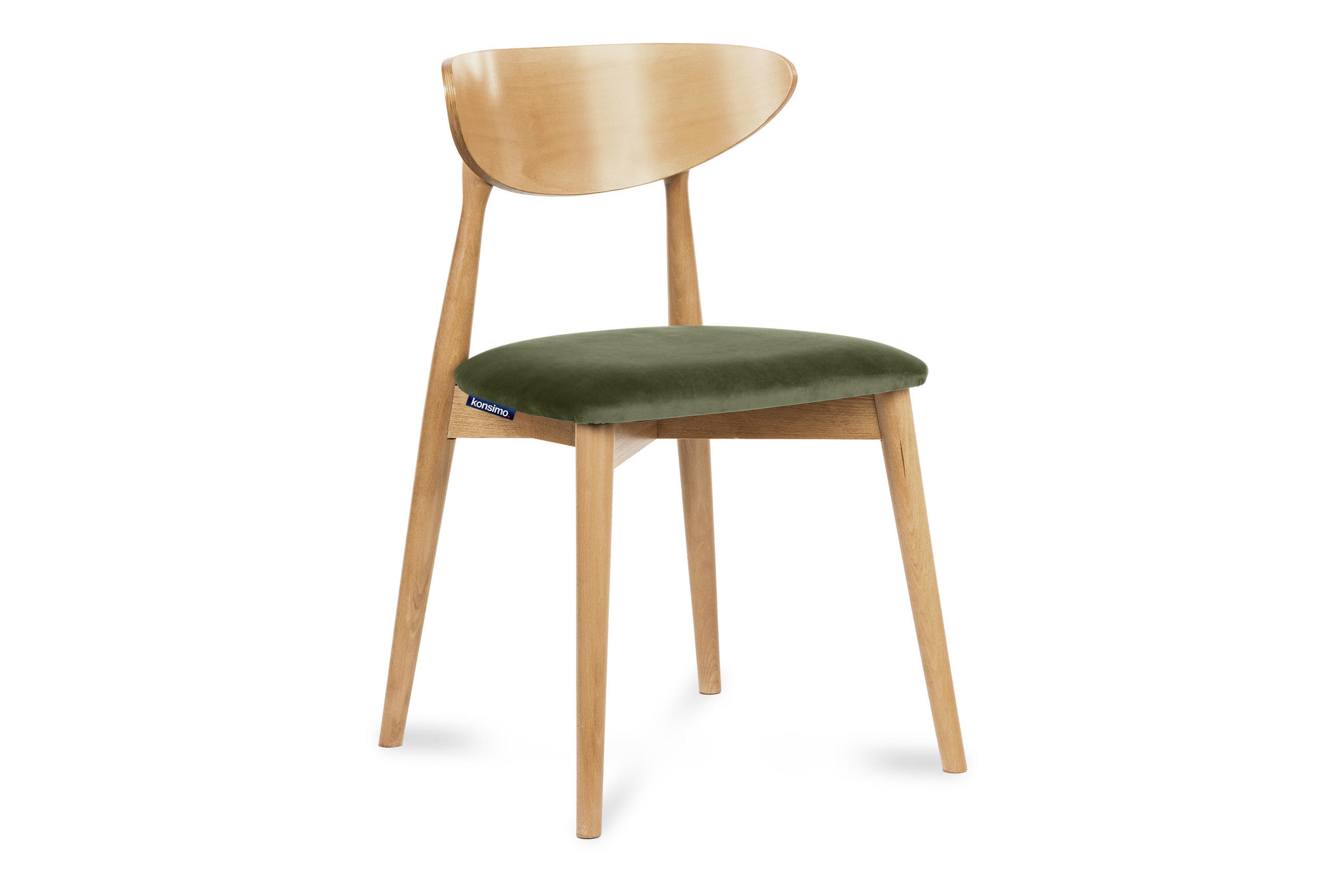 ESSZIMMERSTÜHLE RABI (2er-Set), grün / Eiche hell - Eichefarben/Grün, Holz/Buchenholz (47/79/45cm) - KONSIMO®