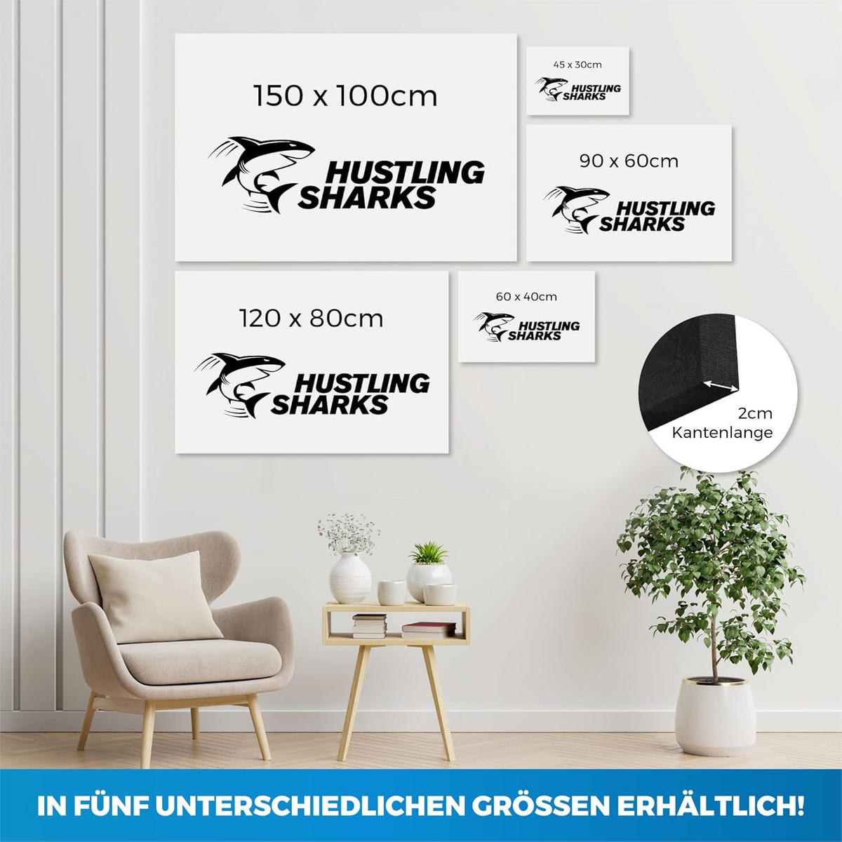 LEINWANDBILD Lama Latte 40x60 cm - Blau/Beige, Papier (40/60cm)