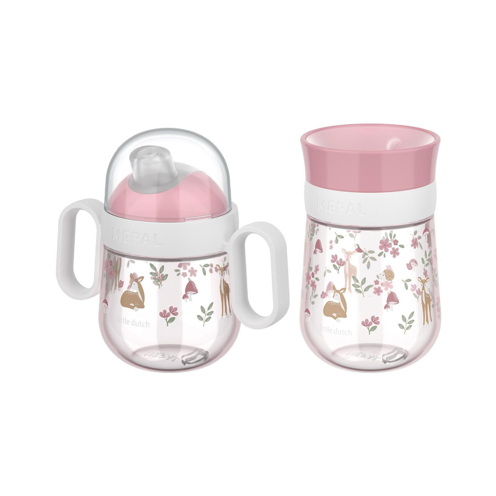 TRINKLERNBECHER ANTITROPF & 360° Mio Fairy Garden 200 & 300 ml 2er Set - Pink/Rosa, Kunststoff (0.5L) - Mepal