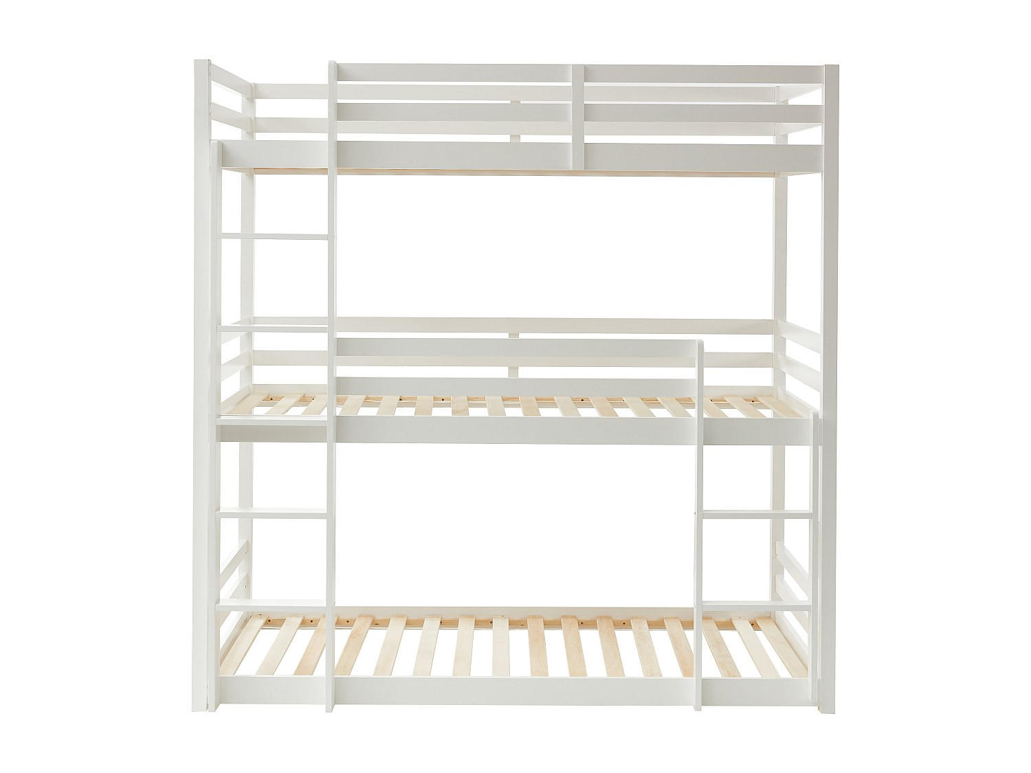 ETAGENBETT - 3 Personen - Holz, Platte - Weiß - - Weiß, Holz (90/200cm) - Vente-Unique