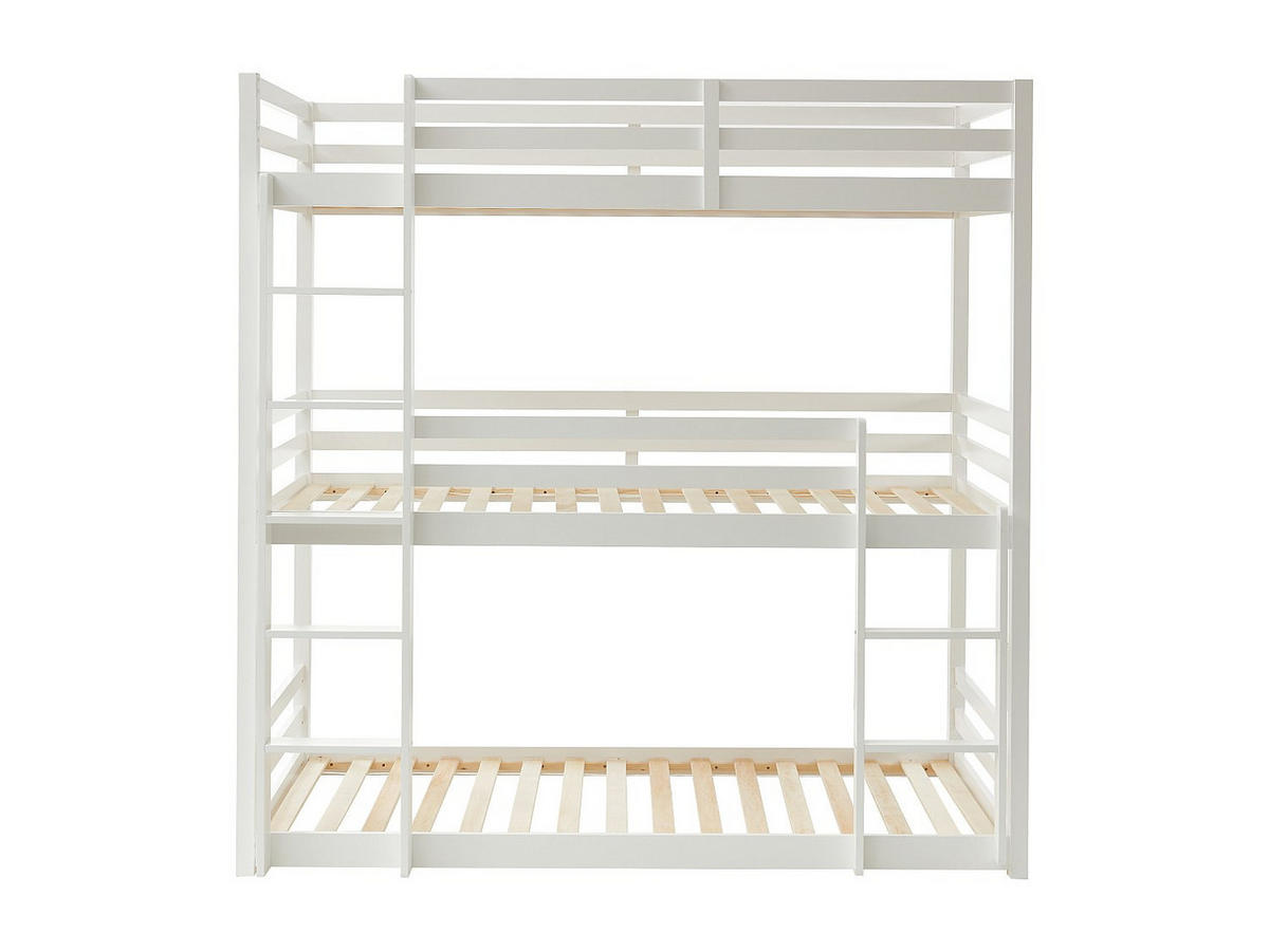 ETAGENBETT 3 Personen - Kiefernholz - 3 x 90 x 200 cm - Weiß - VAGAR - Weiß, Holz (101/208cm) - Vente-Unique
