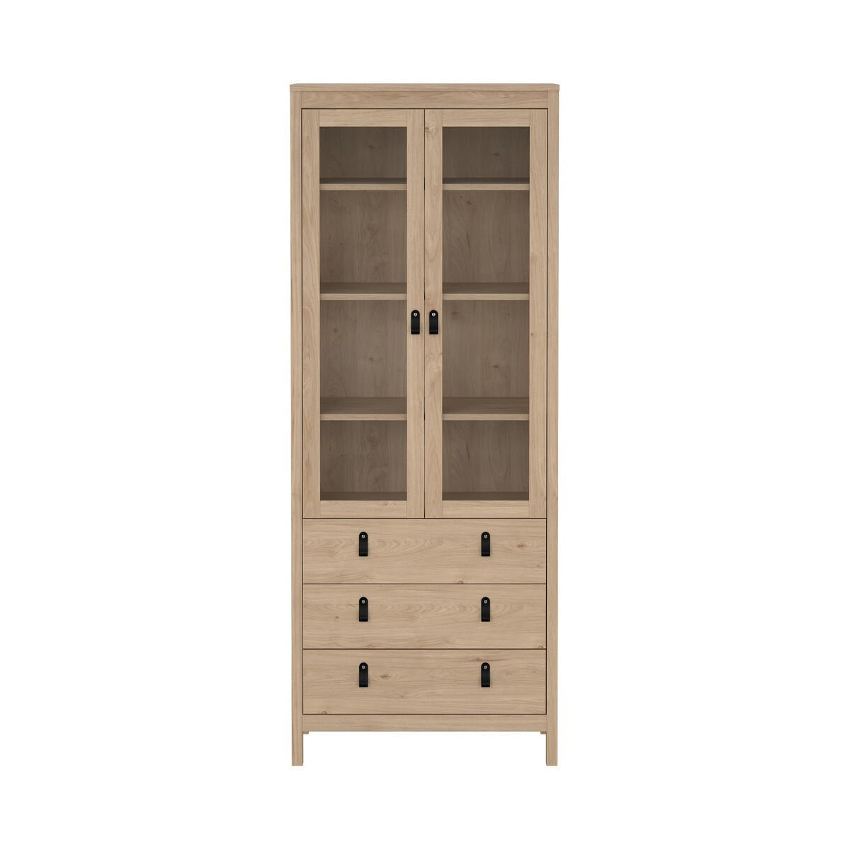 VITRINENSCHRANK, Madrid, Eiche, Holzwerkstoff, 79 x 33 x 199 cm - Eichefarben, Holzwerkstoff (79/199/33cm) - Calicosy