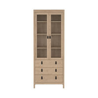 VITRINENSCHRANK, Madrid, Eiche, Holzwerkstoff, 79 x 33 x 199 cm - Eichefarben, Holzwerkstoff (79/199/33cm) - Calicosy