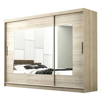 SCHWEBETÜRENSCHRANK MARTINA 250/215/60 cm 3-türig mit Spiegel Sonoma Eiche - Sonoma Eiche, Holzwerkstoff (250/215/60cm) - MASSENO