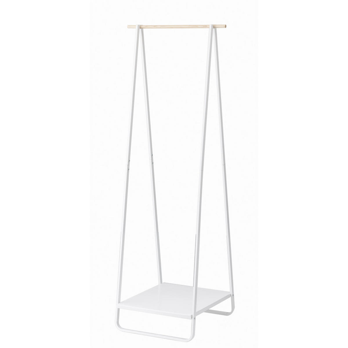 YAMAZAKI Tower 2297 Kleiderbügel – Stilvoller Garderobenständer in Weiß - Weiß, Metall (52/140/47cm) - Yamazaki