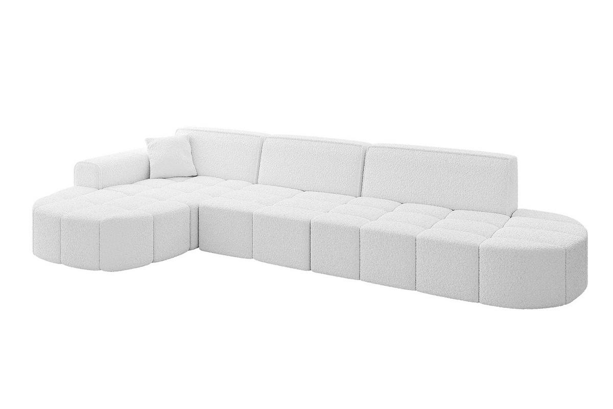 ECKSOFA Ottomane Links LIVO-L2 - 337x173x79,5 cm Weiß - Weiß, Holzwerkstoff/Textil (337/173cm) - ALTDECOR