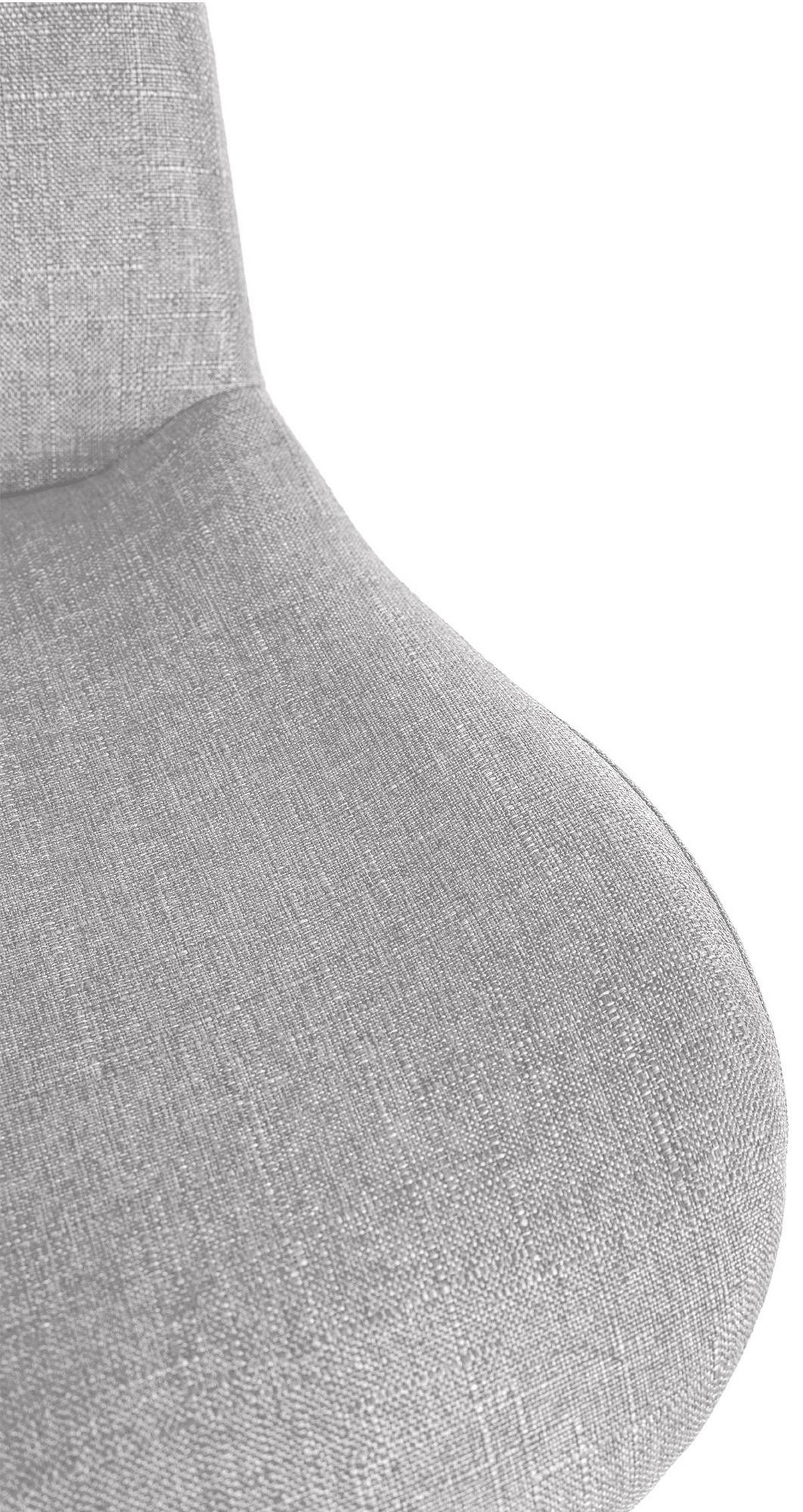 BARHOCKER Stoff hellgrau - Hellgrau/Schwarz, Textil/Metall (50/85/50cm) - CLP