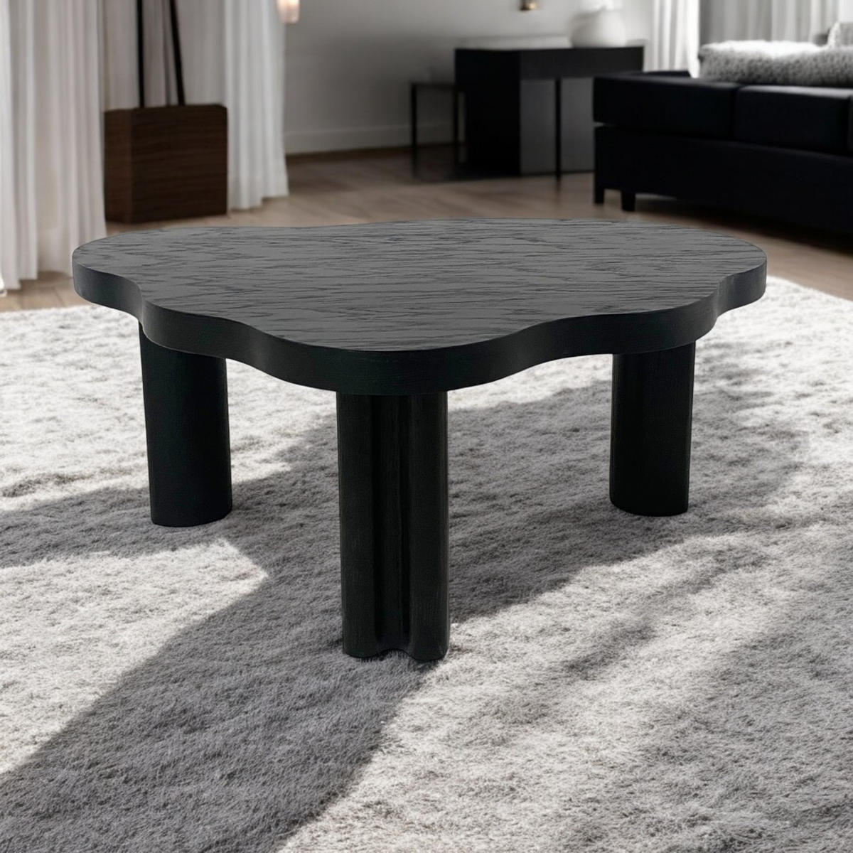 COUCHTISCH ORGANICA S Kompakt, Künstlerisch Und Natürlich Schwarz - Schwarz, Eichenholz/Holz (71/91/38cm) - Kaiser Möbel