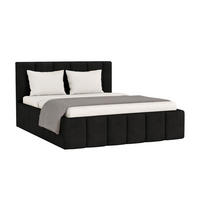 POLSTERBETT MEGAN 200/200 in Velours Schwarz - Schwarz, Holz/Holzwerkstoff (200/200cm) - Deine Möbel 24