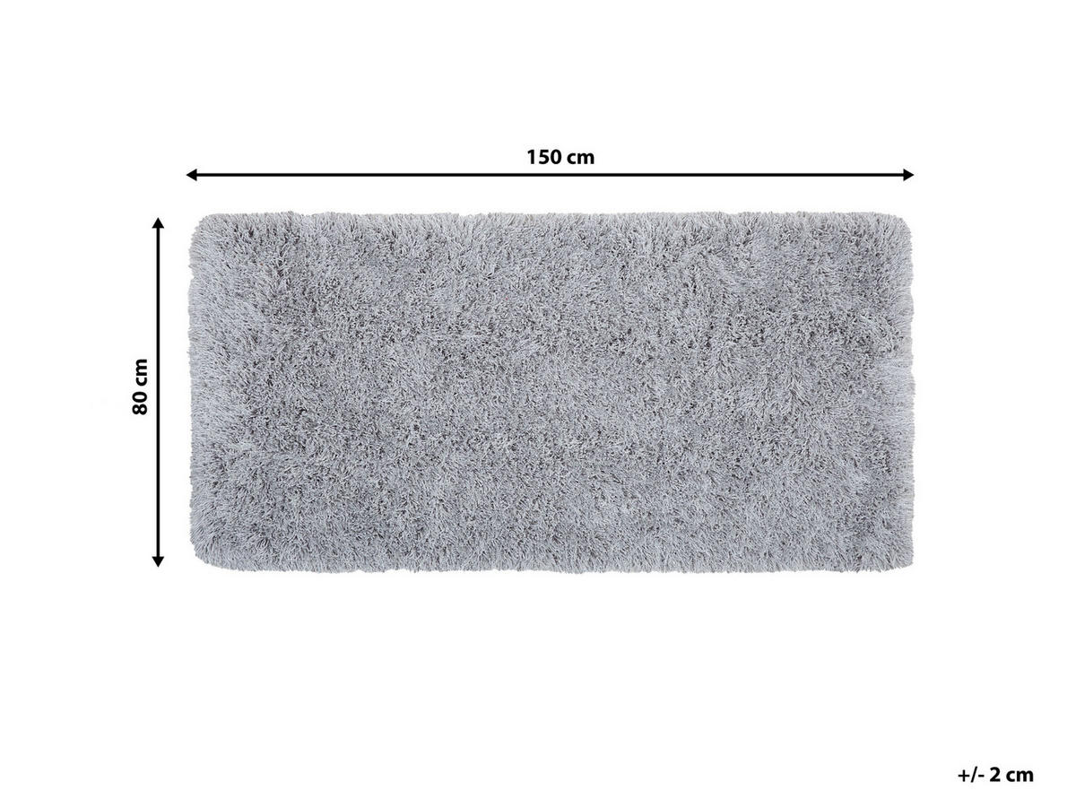 SHAGGY-TEPPICH Cide 150/80 cm - Grau, Kunststoff (80/150cm) - Beliani