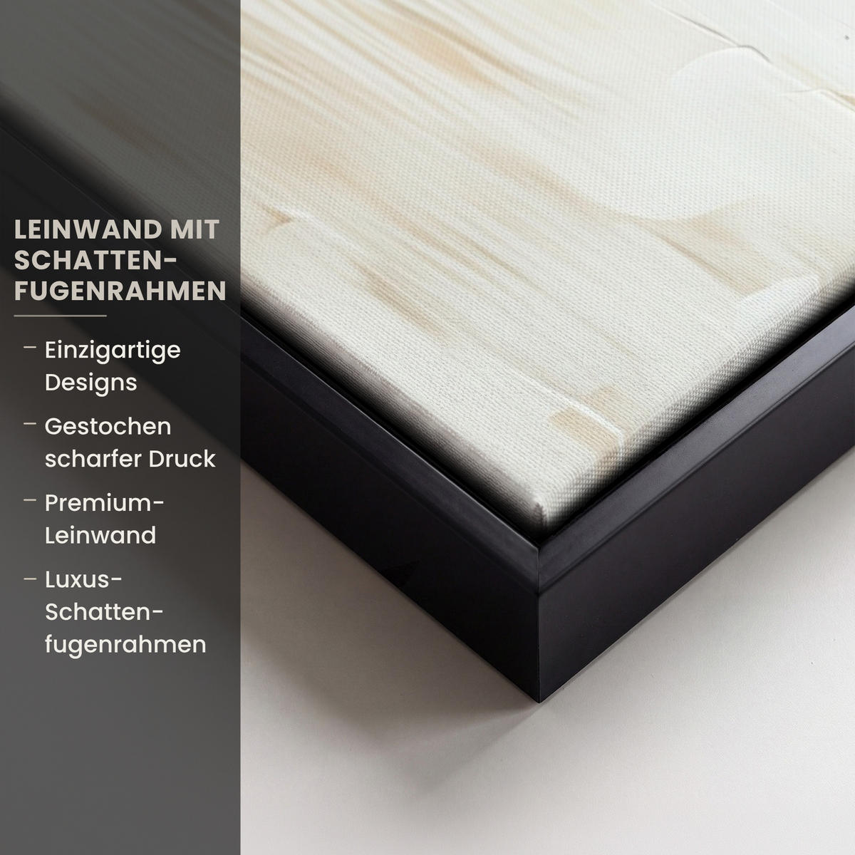 LEINWAND Bilder mit Rahmen - Abstrakt - Liebe - Schwarz und weiß - Modern - 100x70 - Schwarz, Textil (100/70cm) - MuchoWow