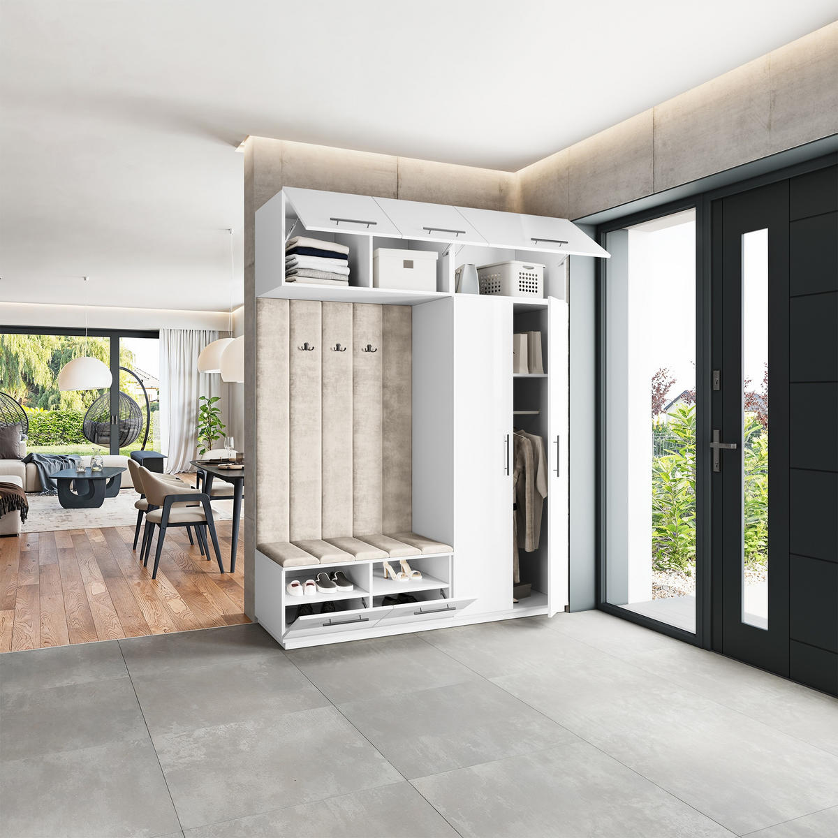 GARDEROBENSCHRANK REMA 180/240/60 cm Modern Weiß - Weiß, Holzwerkstoff (180/240/60cm) - MASSENO