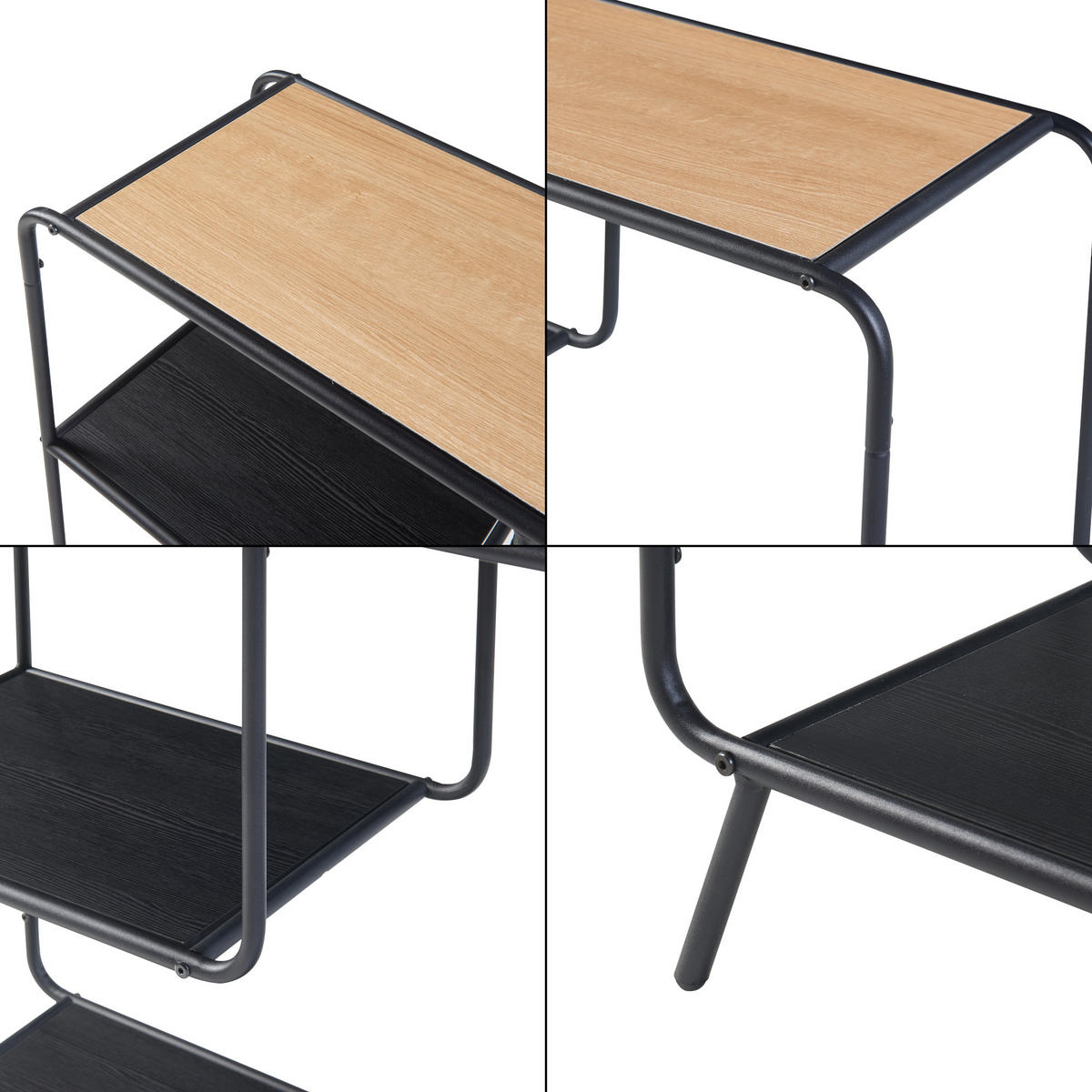KONSOLENTISCH Krødsherad - Eichefarben/Schwarz, Holzwerkstoff/Metall (36/102/83cm) - [en.casa]