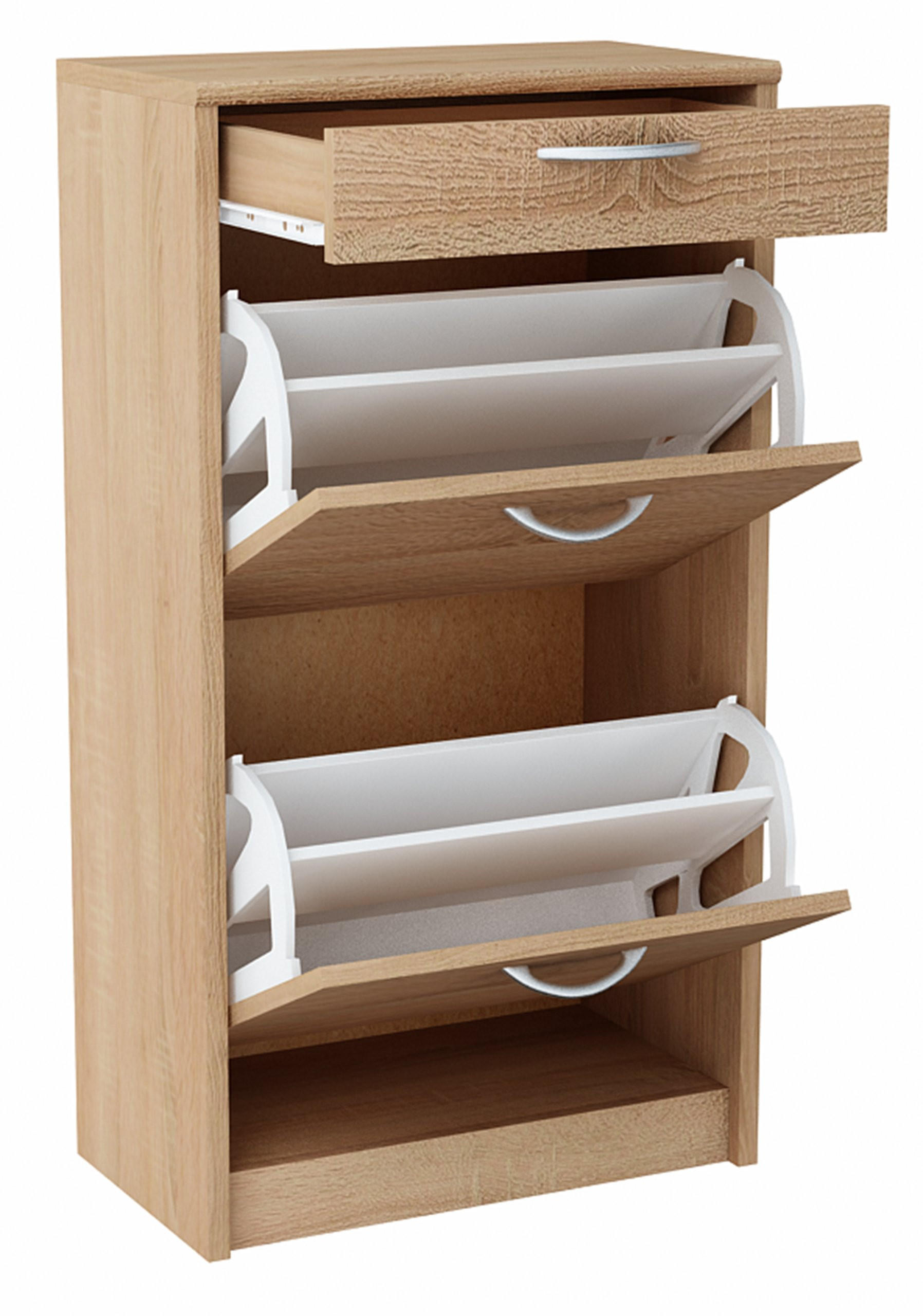 SCHUHSCHRANK 2D1S Sonoma Eiche 50/28/92 cm - Sonoma Eiche, Holzwerkstoff (50/92/28cm) - Matkam Möbel