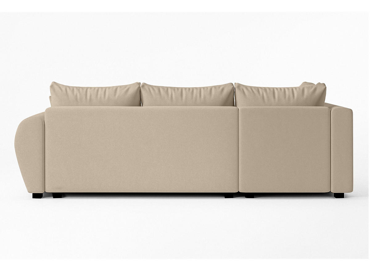 ECKSOFA L Form Malatya MAX Hellbraun 246/145/82 cm stilvolle mit Schlaffunktion L - Hellbraun/Schwarz, Kunststoff/Textil (175/235cm) - AX Living