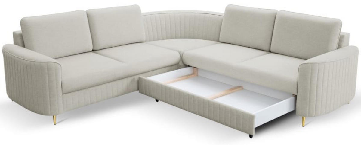 ECKSOFA Hellgrau LOREN Mit Schlaffunktion Und Bettkasten - Hellgrau/Grau, Textil (251/251cm) - Sepro Meble