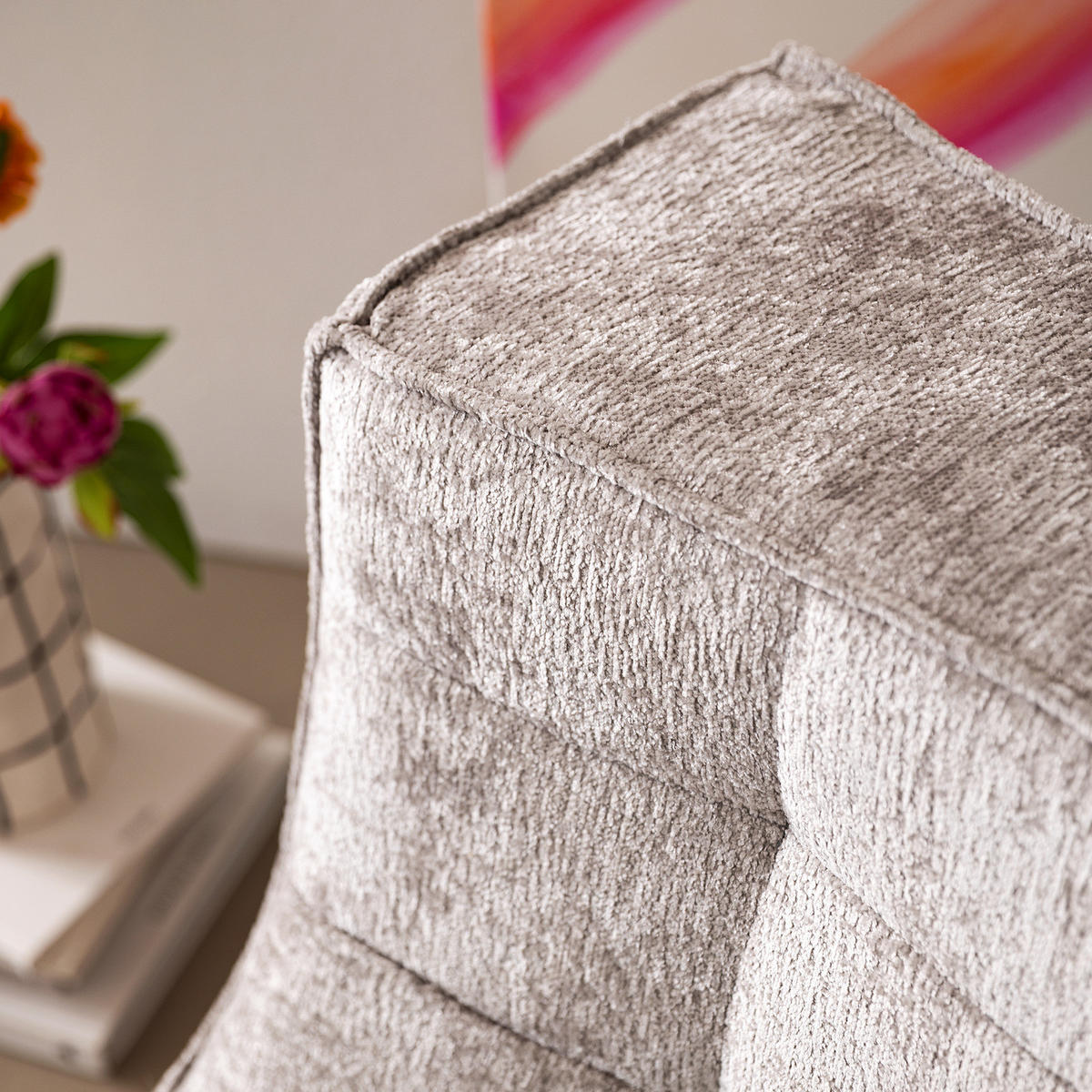 SESSEL - Bouclé - Grau, Textil (87/70/102cm) - home24