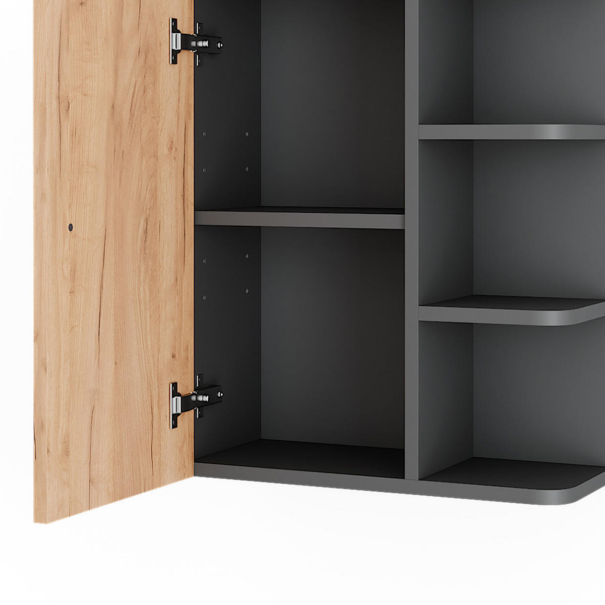 HÄNGESCHRANK Fynn Anthrazit 47.2 x 59.2 cm - Honigeiche/Anthrazit, Holzwerkstoff (47.2/59.2/20.8cm) - Vicco