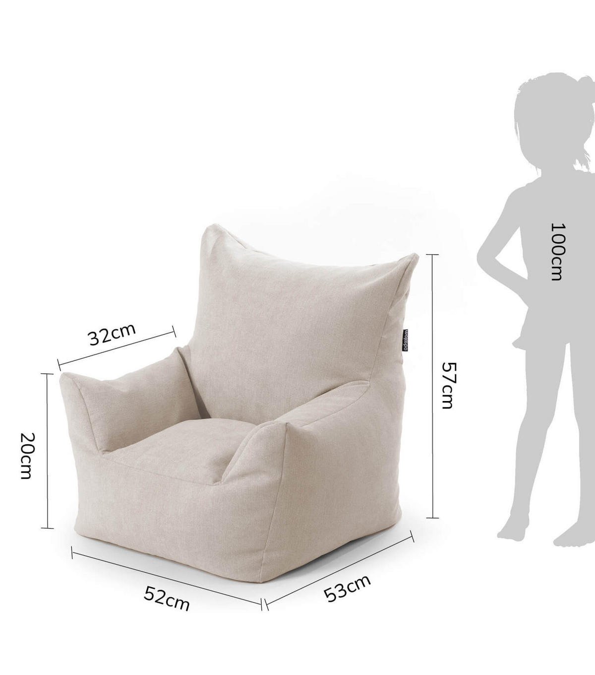 KINDERSESSEL Der Pausenheld - Beige, Textil (52/57/53cm) - Mokebo