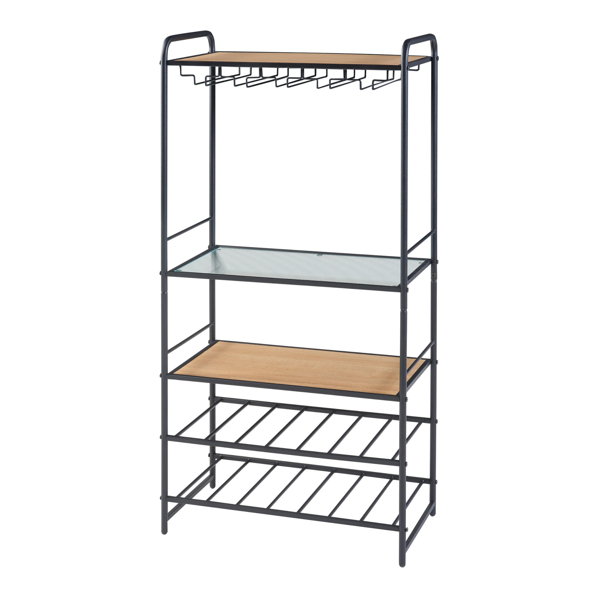 WEINREGAL Hustadvika - Schwarz, Metall (61/120/33cm) - [en.casa]