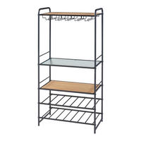 WEINREGAL Hustadvika - Schwarz, Metall (61/120/33cm) - [en.casa]