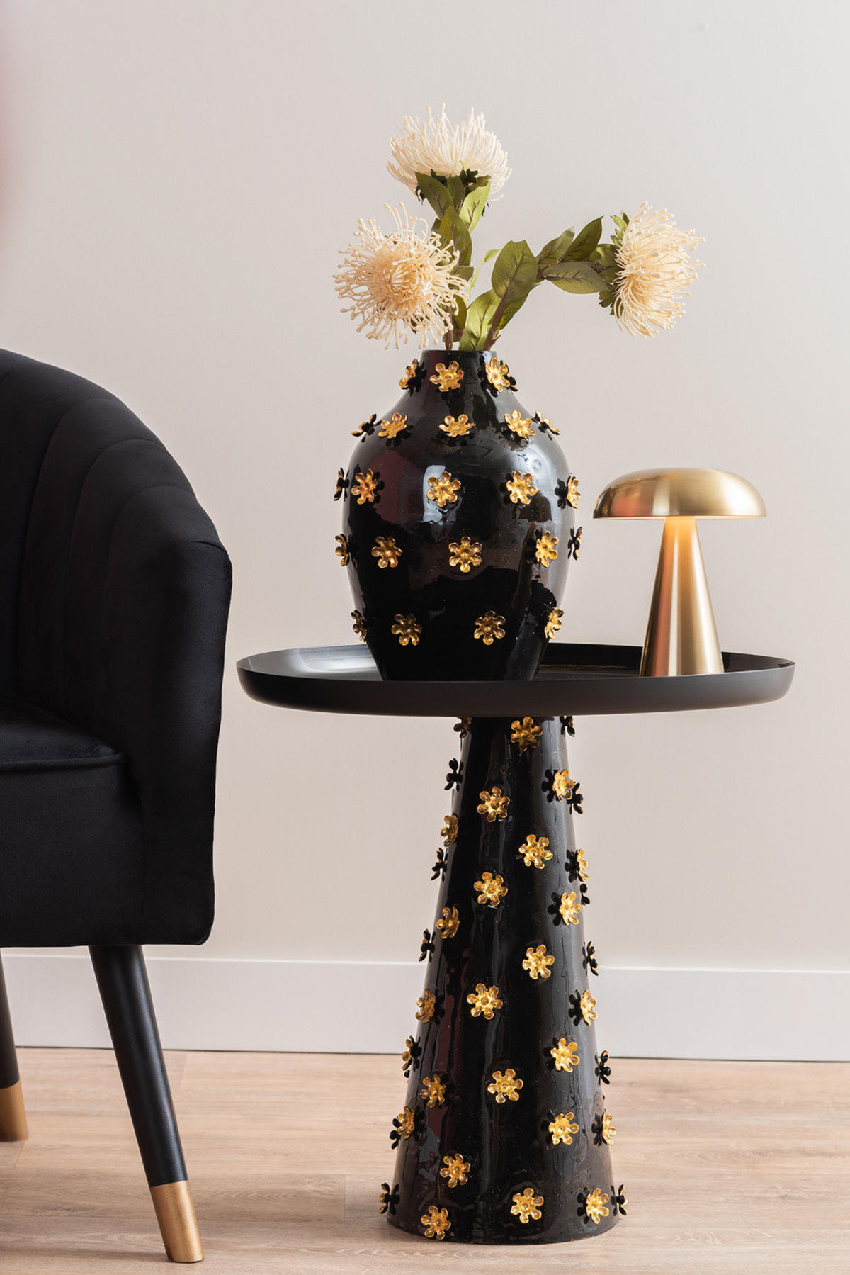 TISCHLAMPE Rachel Ø 15,5 cm - Goldfarben, Metall (15.5/15.5/20.5cm) - Leitmotiv