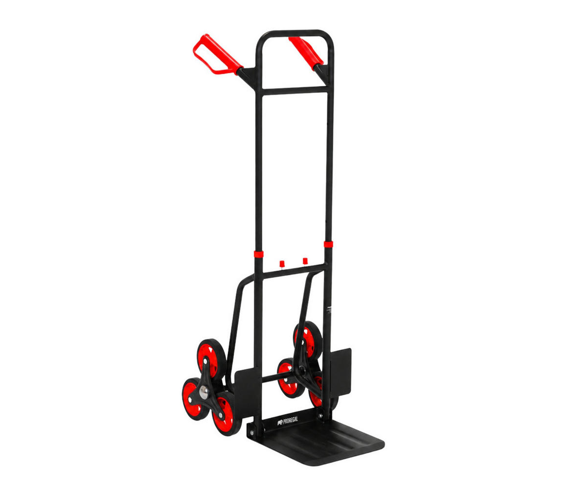 TREPPENSTEIGER Sackkarre Taurus 120 113x38x55cm Traglast 120kg Griff, Klappbar, Stahl Rot-Schwarz - Schwarz, Metall (55/38/113cm) - PROREGAL