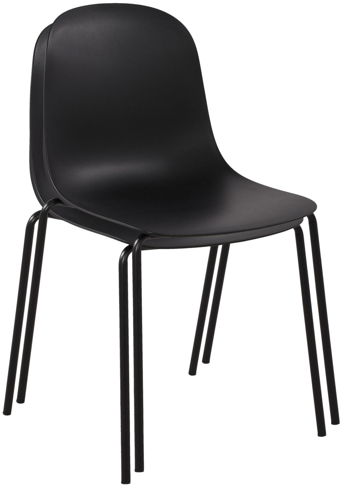 GARTENMÖBEL-SET Mara 2 Stühle 186x80x85cm Kunststoff Schwarz Balkonset - Schwarz, Kunststoff - DELUKE