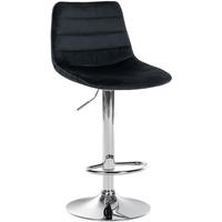 BARHOCKER Samt schwarz - Chromfarben/Schwarz, Textil/Metall (45/89/46cm) - CLP