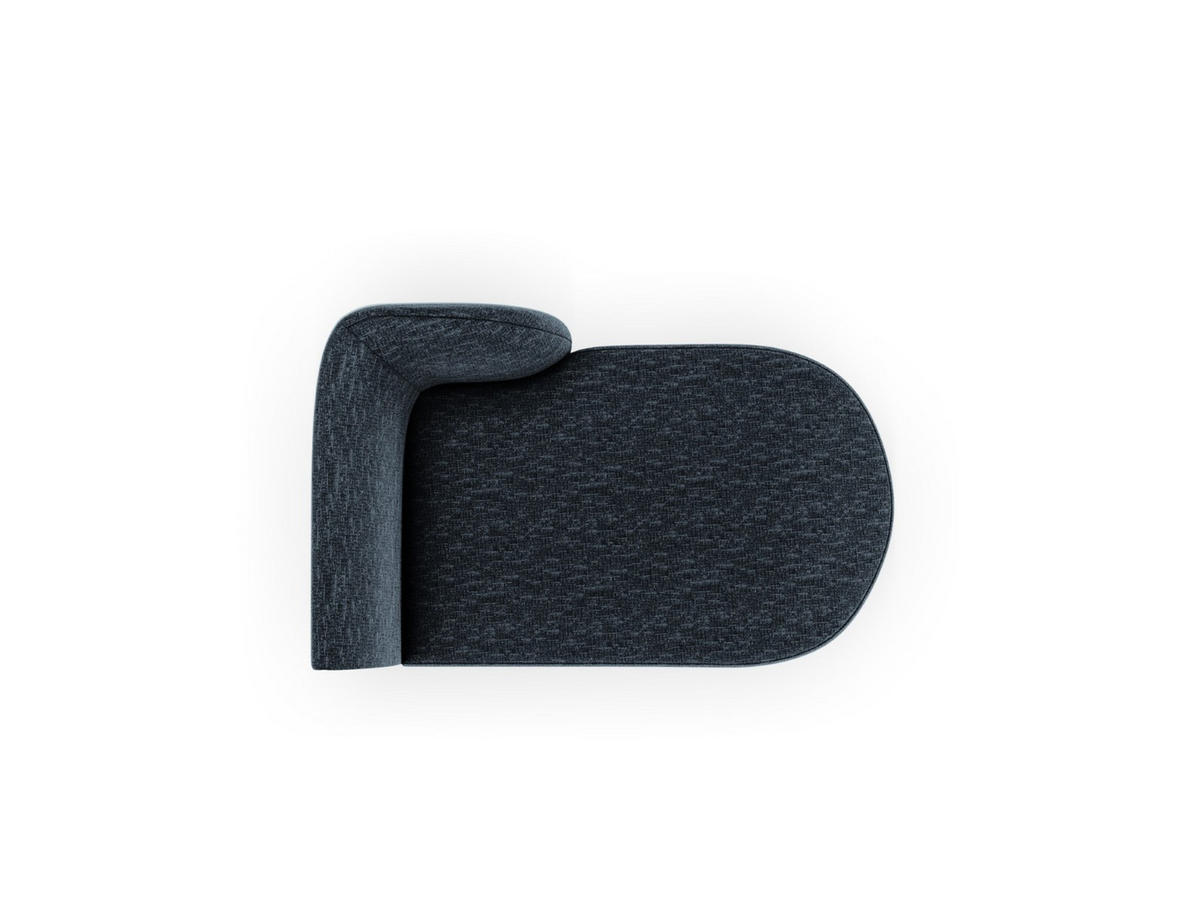 CHAISELONGUE rechts Miley aus Chenille-Stoff königsblau - Blau, Textil (90/70/156cm) - Micadoni
