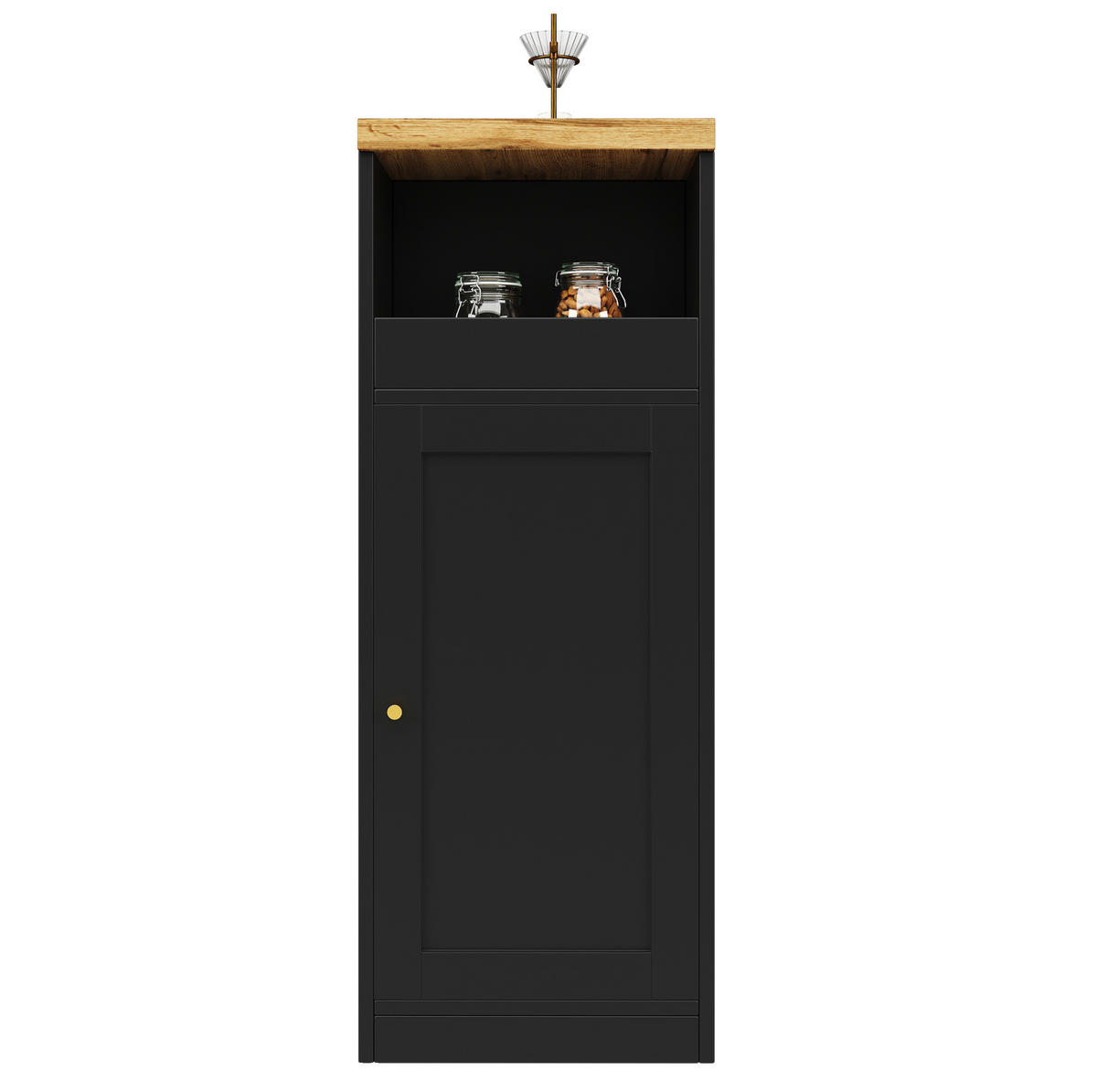 BARTISCH mit Stauraum 197/39,6/100 cm drehbar mit LED und Glasfront - Schwarz, Holzwerkstoff (108/39.6/97cm) - BEAOK