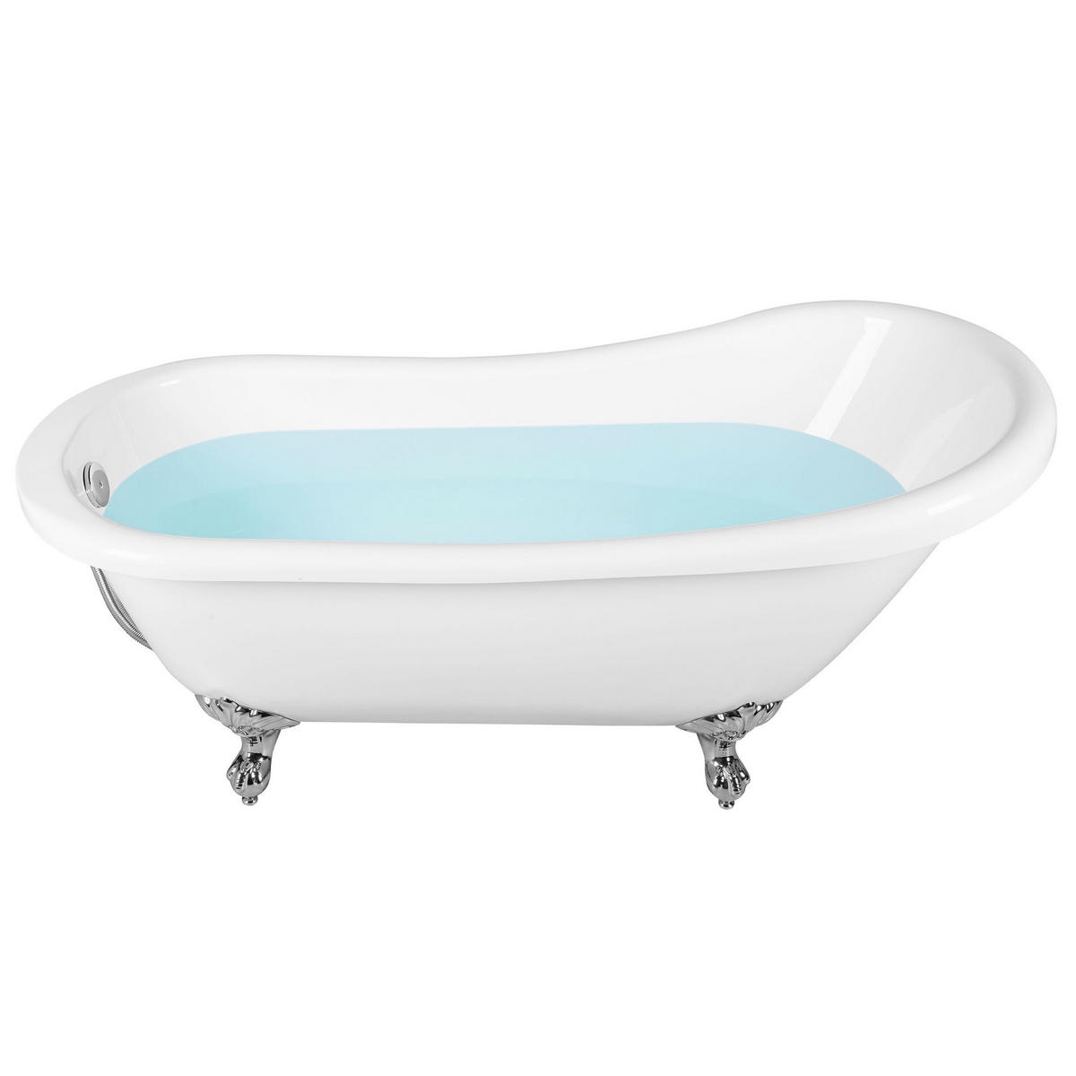 BADEWANNE 77x153x74 cm weiß Cayman - Weiß, Kunststoff (77/74/153cm) - Beliani