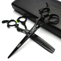 FRISEURSCHEREN Set 6 Zoll JP440c Edelstahl Ergonomisch - Schwarz, Metall (10/1.5/25cm)