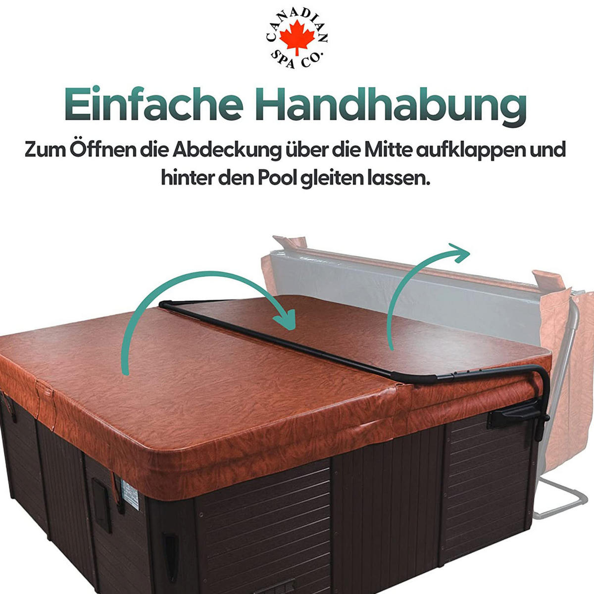 WHIRLPOOL ABDECKHILFE Abdeckhilfe bodenbefest, - Braun, Metall (244/160/30cm) - Canadian Spa Company