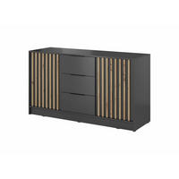 KOMMODE - JOHN 3D Graphit - Graphitfarben, Holzwerkstoff (155/86/45cm)