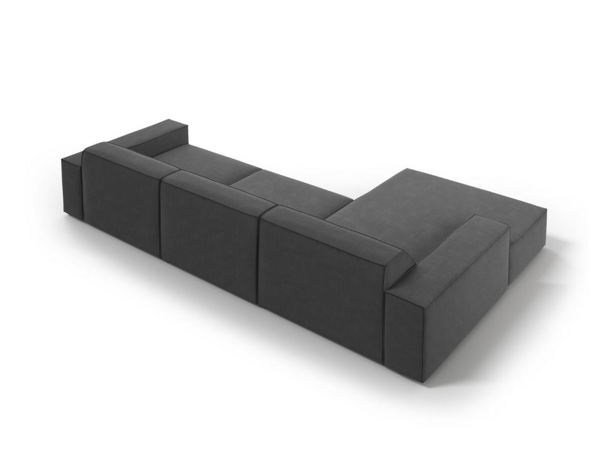 ECKSOFA links Jodie aus Samt grau 4 Sitzplätze - Grau, Textil (166/284cm) - Micadoni