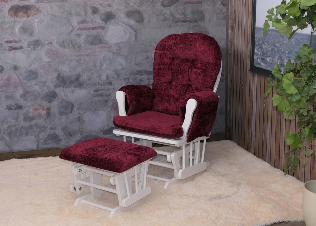 RELAXSESSEL Bordeaux, Weiß - Bordeaux/Weiß, Textil (75/100/71cm) - MCW