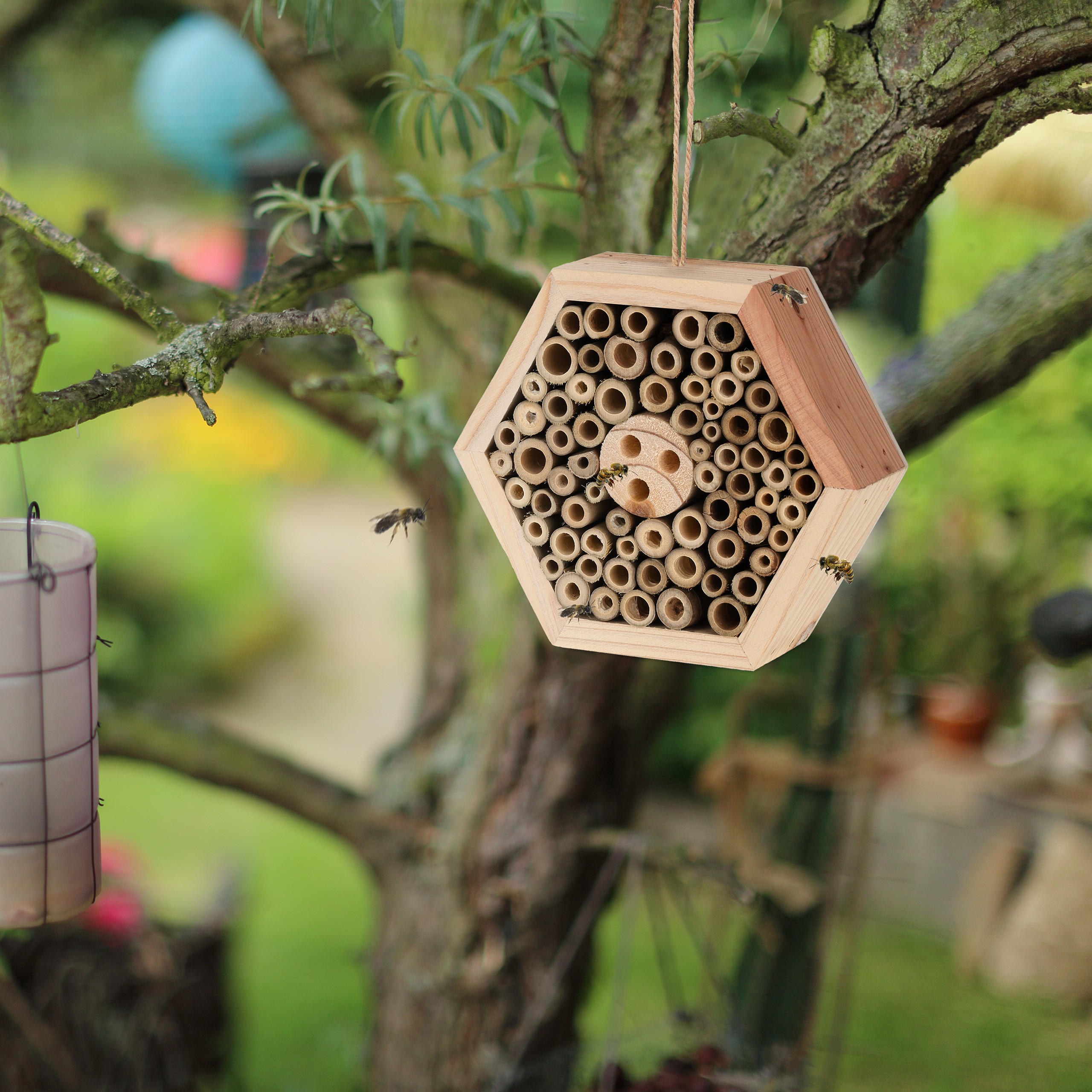 INSEKTENHOTEL - Hellbraun, Holz (17/15/5cm) - Relaxdays