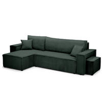 ECKSOFA Klara Grün - Grün, Textil (244/83/142cm) - Pillovely