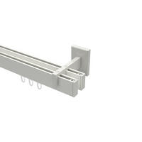 INNENLAUF-GARDINENSTANGEN-SET Smartline Paxo 160 cm, 2-läufig, 14x35 mm Weiß - Weiß, Metall (160cm) - INTERDECO