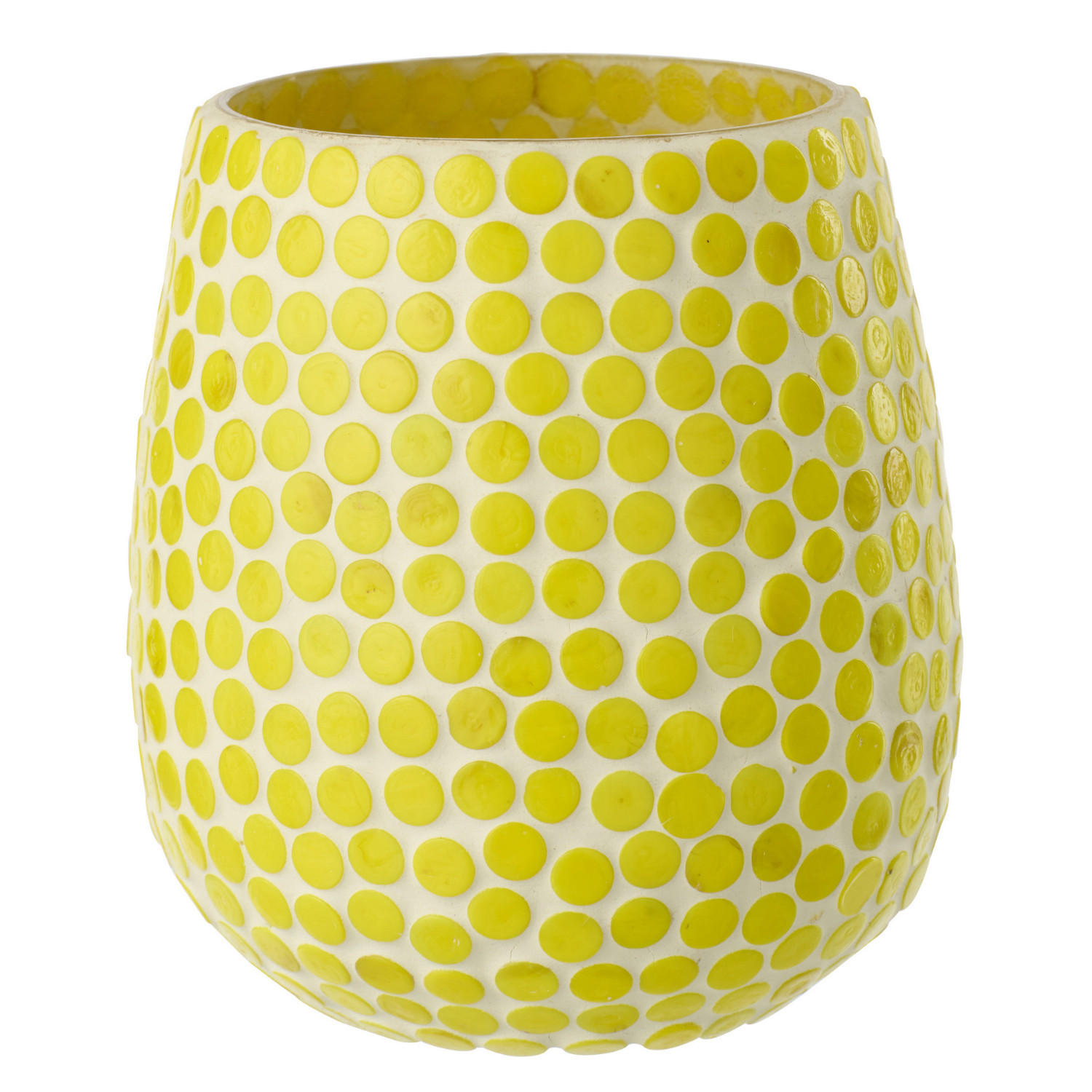 KERZENSTÄNDER MOSAIK Gelb - Gelb, Glas (11/12cm) - J-Line