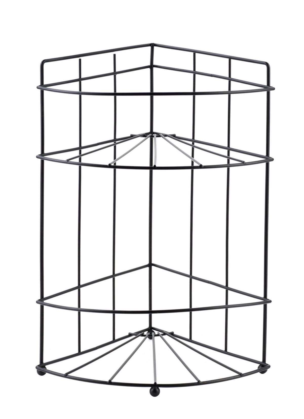 BADEZIMMERREGAL Carl 18,5/14/26cm Schwarz - Schwarz, Metall (18.5/26/14cm) - Mondex