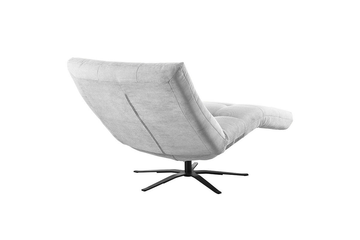 RELAXLIEGE LETICIA Silber Cord - Silberfarben/Schwarz, Textil/Metall (82/115/156cm) - KAWOLA