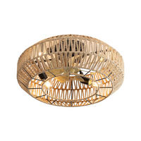 DECKENVENTILATOR DE-16356 56 cm Boho-Käfig mit Rattan Schwarz - Naturfarben, Kunststoff (56/56/25cm) - ComfortXL